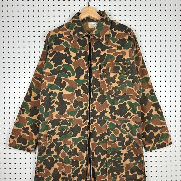 Duck Camo Frog Camo Hunting Coveralls Overall Size Medium 70s 80s Work Wear READ - Picture 2 of 8